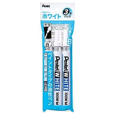 Pentel Permanent Marker White Medium Point 3 X100W-M3 From Japan