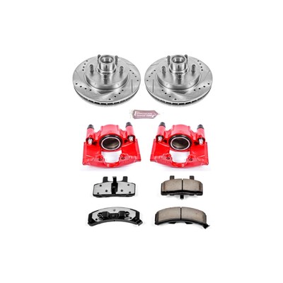 KC1990-36 Powerstop 2-Wheel Set Brake Disc and Caliper Kits Front for Chevy GMC