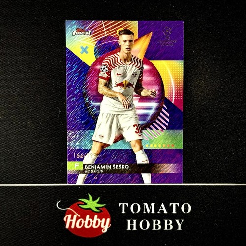 TOPPS FINEST UEFA 2023-24 BENJAMIN SESKO /199 PURPLE SHIMMER REFRACTOR LEIPZIG