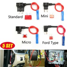 5Pcs 12V Car Add-A-Circuit Fuse Tap Adapter Mini ATM APM Blade Fuse Holder