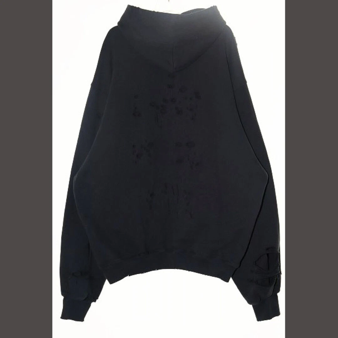 Balenciaga 21SS CAPS FELPA CON CAPPUCCIO DISTRUTTA NERA XXS PULLOVER A usata 53dcde0dcb23e320