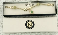 NAPIER Green And Gold Bracelet-New In Package With Tags