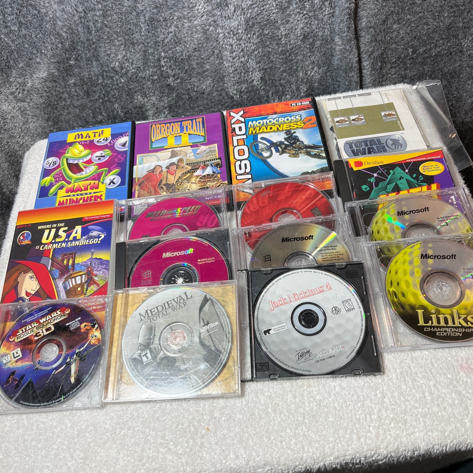 PC Games Bundle Lot of 15 Bulk Assorted Games Math Golf Educational