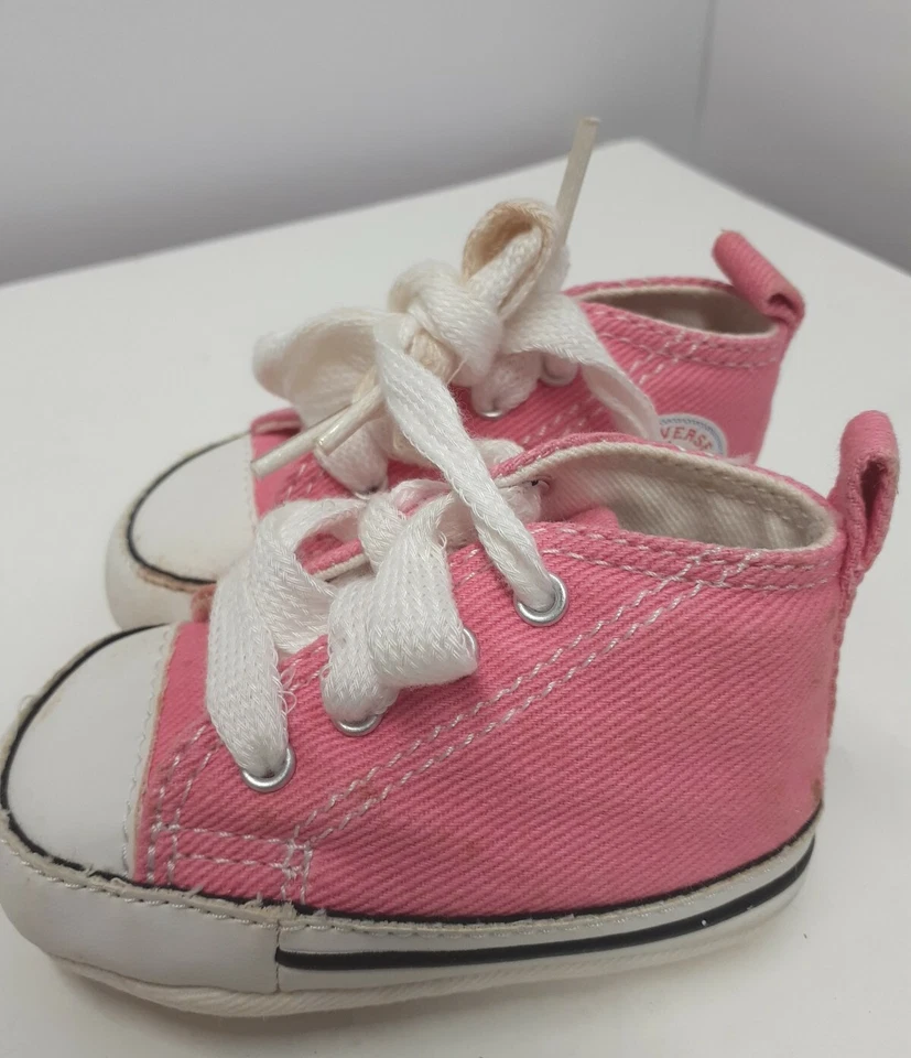 Zapatillas Converse All Star Niño Pequeño Talla 1 Rosa Blanco Encaje Zapatos Bebé Niña Bajo Foto 2 de 4