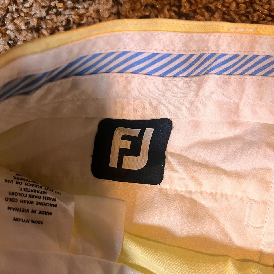 Шорты для гольфа FootJoy плоские передние легкие функциональные желтые мужские W34 - Изображение 2 из 4