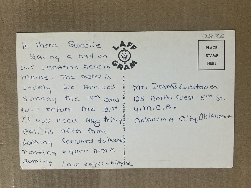 Postcard Wells Beach ME Maine Comic Humor Greetings Gawker Bikini