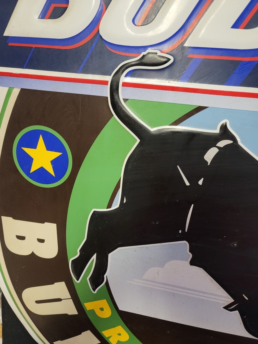 Vintage Bud Light Professional Bull Riders PBR Large Beer Sign