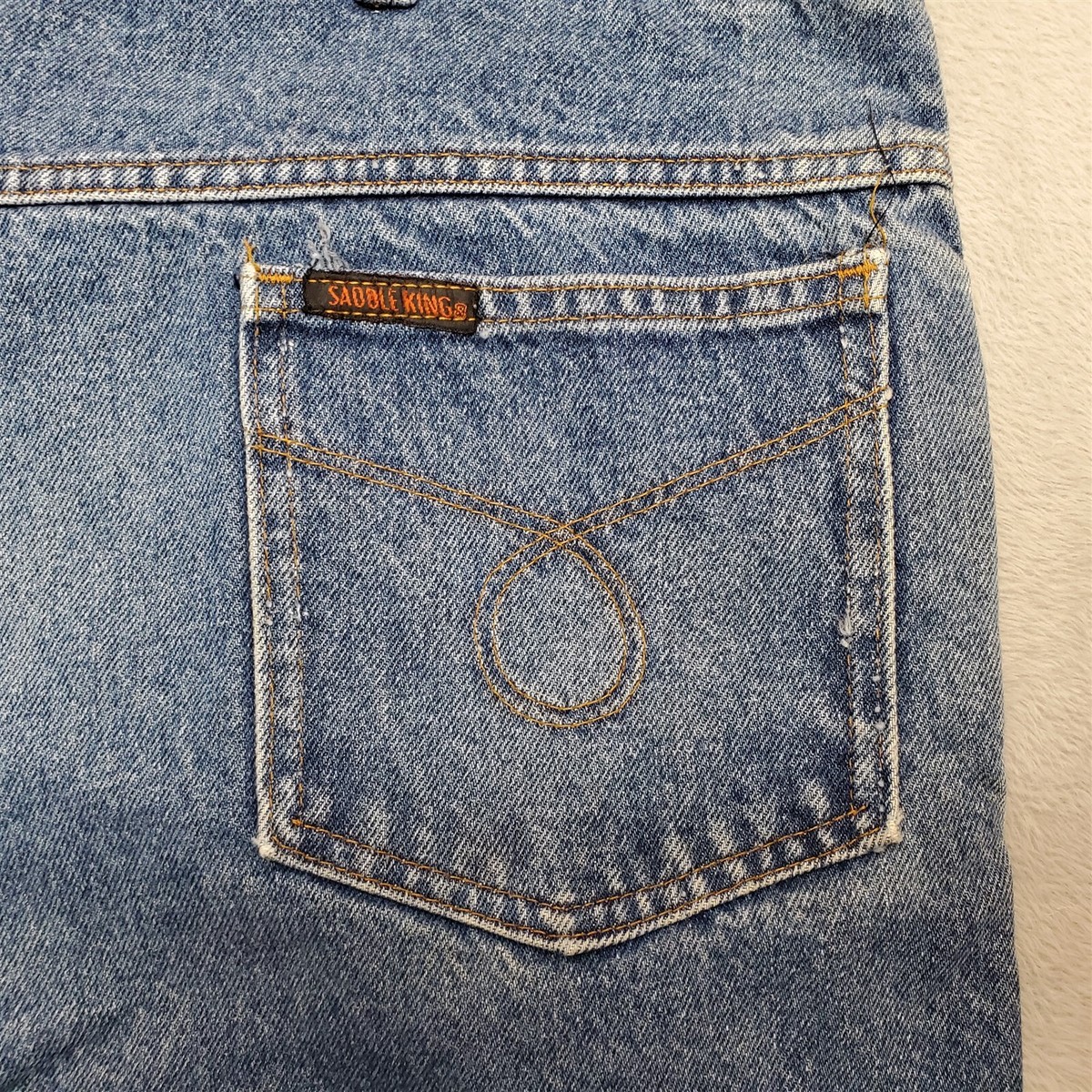 Vintage Saddle King Jeans Mens 42x30 Blue Denim USA Pants