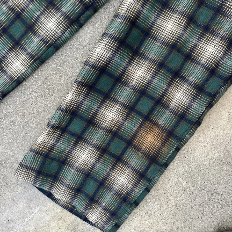 复古 20 世纪 30 年代 Does Victorian 绿色格子扣后裤运动装长裤 — 第 4/4 张图片