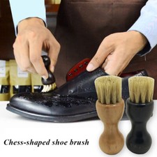 Buffing Brush Portable Wood Handle Shoes Brush Cleaning Tool Hog Bristle Brushes