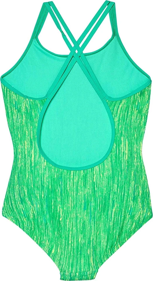 耐克儿童女孩 181814 Rush Heather Spiderback One Piece 泳装 14 码 — 第 2/2 张图片