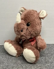 HugFun Rhino 9" Plush Sitting Red Brown Stuffed Animal