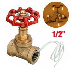 12 Iron Vintage Steampunk Stop Valve Light Switch W Wire For Table Pipe Lamp 12 Iron Vintage Steampunk Stop Valve Light Switch W Wire For Table Pipe Lamp