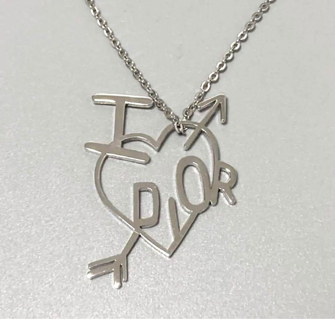 Christian Dior Heart Arrow Necklace Silver Women | eBay