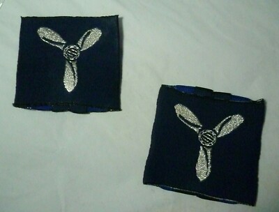 RAF blau Senior Flugzeug Techniker Arm Patch Seide 45mm x 46mm PAAR - GEBRAUCHT*