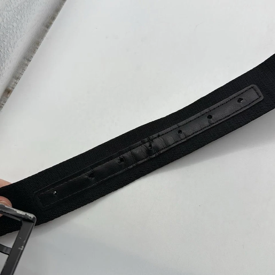 Cinturón Guess Negro Blanco Palabras Hombre Talla M 34 36 Imitación Cuero Foto 3 de 4