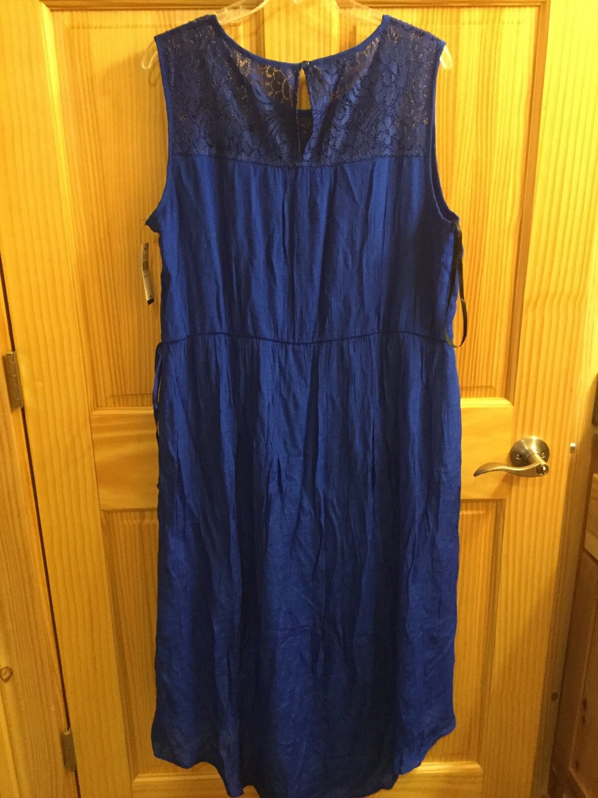 Maxi abito donna nuovo con etichetta Hi Lo 1X blu royal alyx