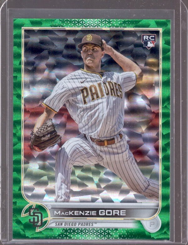 MacKENZIE GORE 2022 Topps Update #US81 Green Foil Rookie RC #165/499 Padres