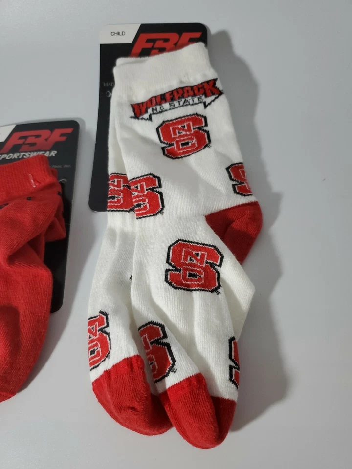 2 PAIR N.C. State Socks Child Size 8-13 NEW - Image 3 of 4