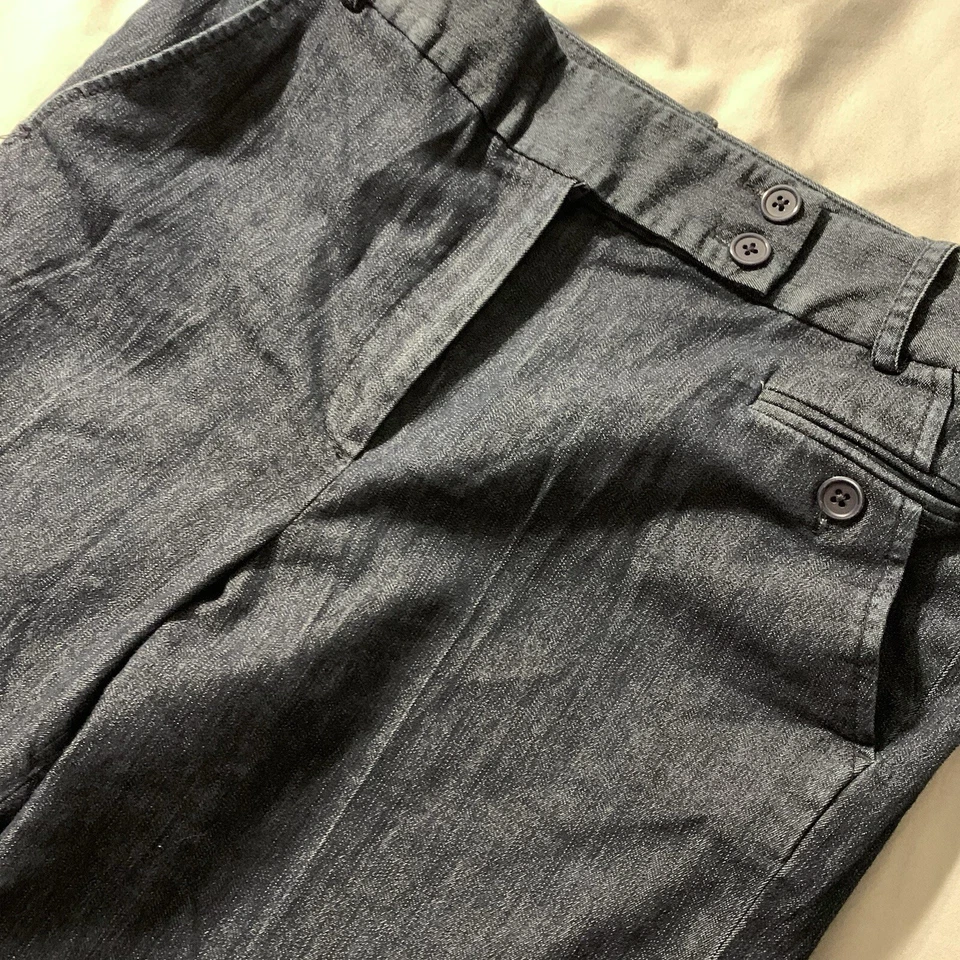 Larry Levine Stretch Sport SPT Jeans Women 4 Blue Dark Wide Leg Everyday Wear - Image 4 of 4