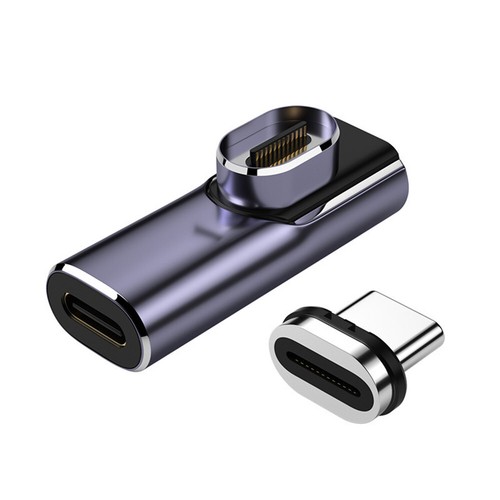 100W USB-C To Type-C Magnetic Adapter Fast Charging Right Angle Converter Cable - Picture 12 of 13