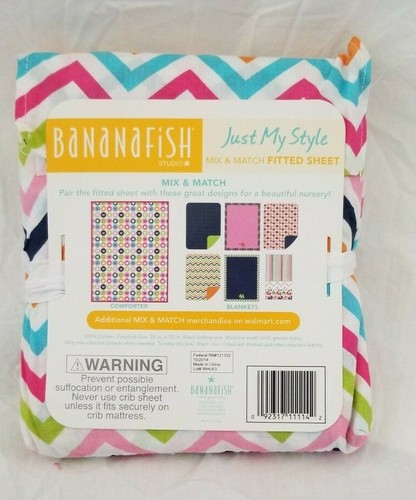 Banana Fish Just My Style Mix and Match Crib Fitted Sheet NIP - Picture 2 of 8