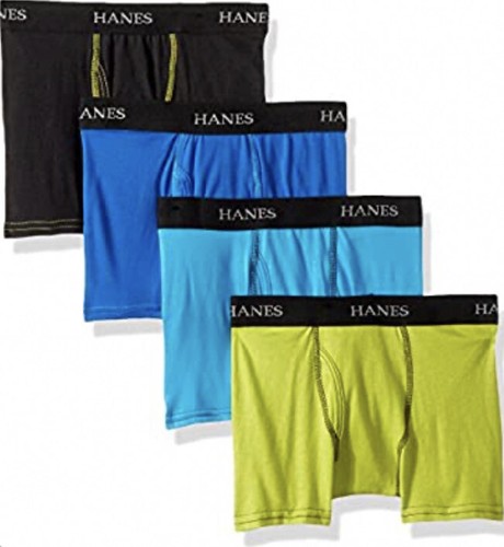 Paquete de 4 calzoncillos boxer tinte Hanes para niños talla mediana ZP-8012