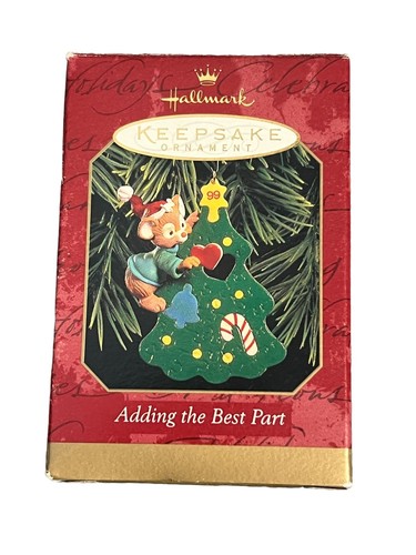 Vintage 1999 Hallmark Keepsake Ornament Adding the Best Part Tree Mouse Box