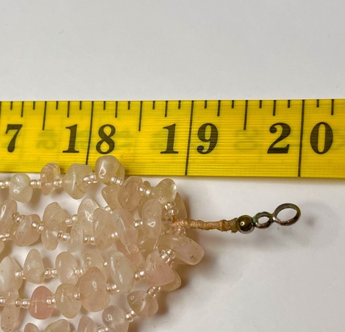 Vintage Rose Quartz Necklace 20" Feminine Spring Pink Bib Style Statement Chunky - Picture 5 of 6