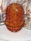 Rare Glowing Fenton Amberina Hobnail Glass Fairy Lamp Candle Holder