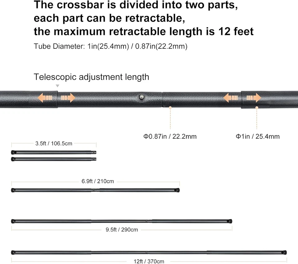 Barra transversal de estudio fotográfico #4214A para soporte de fondo 4214A Foto 2 de 4