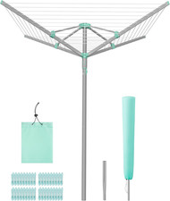 SONGMICS Umbrella Clothesline, Rotary Washing Line, Foldable Heavy-Duty Outdoor