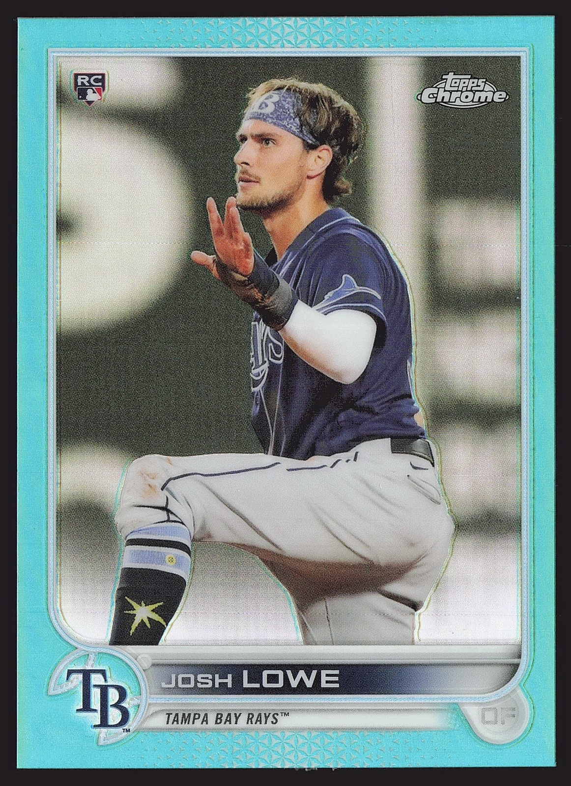 2022 Topps Chrome #83 Josh Lowe Aqua Refractor #/199 SN,RC