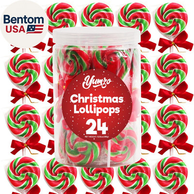 Christmas Swirl Lollipops, 24 Christmas Lollipops Individually Wrapped, Deliciou