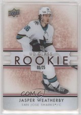2021-22 Upper Deck Ovation UD Glass Rookies Red 5/25 Jasper Weatherby #GR-12 0c3