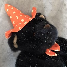 Halloween Teddy Bear Black Witch Moon Stars Plush Celestial Stuffed Animal Toy