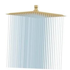 Rain Shower Head, 12" Square Rainfall  High Pressure 12 Inch Brushed Gold