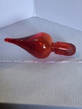 Red/ Orange Stopper Only Vintage Blenko Rainbow Pilgrim Excellent Condition MCM