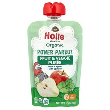 Organic Fruit  Veggie Puree, Power Parrot, 6 Months, Pear  Apple With