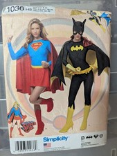 Simplicity 1036 Batgirl  Supergirl Costume sewing pattern Woman sz 6-14 uncut