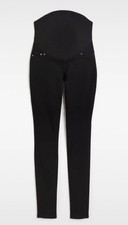Black Maternity Skinny Leg Jeans From H&M Size 12-14 Overbump Style