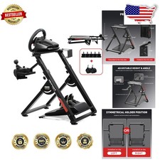 Racing Wheel Stand Deep Black Foldable Adjustable for Logitech Thrustmaster