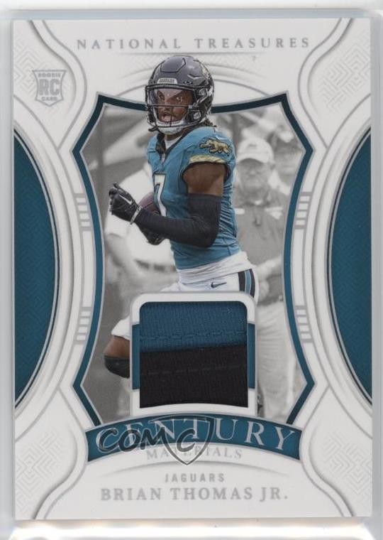 Brian Thomas Panini National Treasures Crossover Rookie Patch Autographs #BTJ Holo Silver