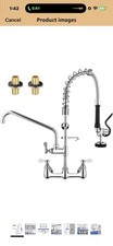 Commercial Pre-Rinse Sink Faucet   Wall Mount Professional Kitchen