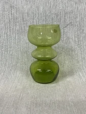 Rainbow Glass Hooped Ribbed Form Mid Century Vase Beaker 7" Tall