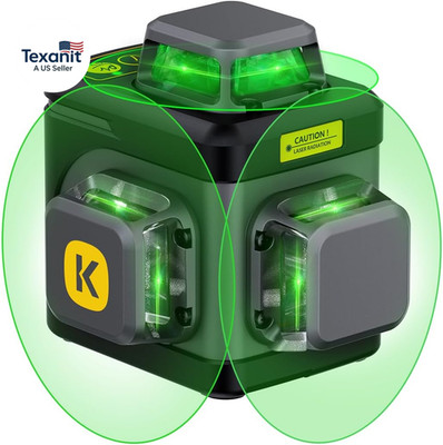 D12 Ace Laser Level 360 Self Leveling, 3X360° Rechargeable 3D Green Cross Laser,