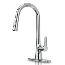 Kitchen Faucet with Pull Down Sprayer, Polished Chrome Kitchen Sink Faucet 1 ...