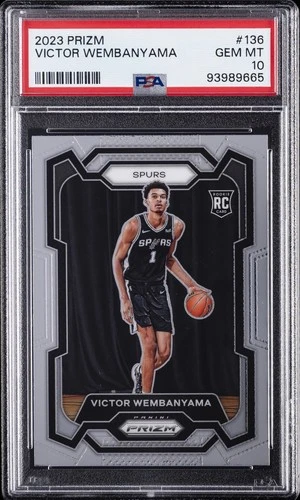 2023 PANINI PRIZM #136 VICTOR WEMBANYAMA ROOKIE RC PSA 10
