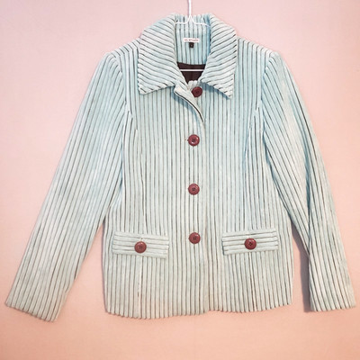 Vintage HL Studio Soft Fuzzy Light Blue Jacket Womens 8 Y2K 90s Cozy