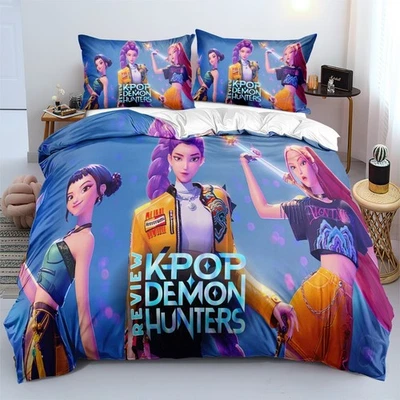 FANTASTIC QUILT 🎁KPop Demon Hunters Single Double King Super King Bed Duvet Quilt Cover Set